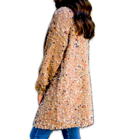 Confetti cardigan long  Mocha Cardigan Davi & Dani Boutique NWT - Picture 2 of 12